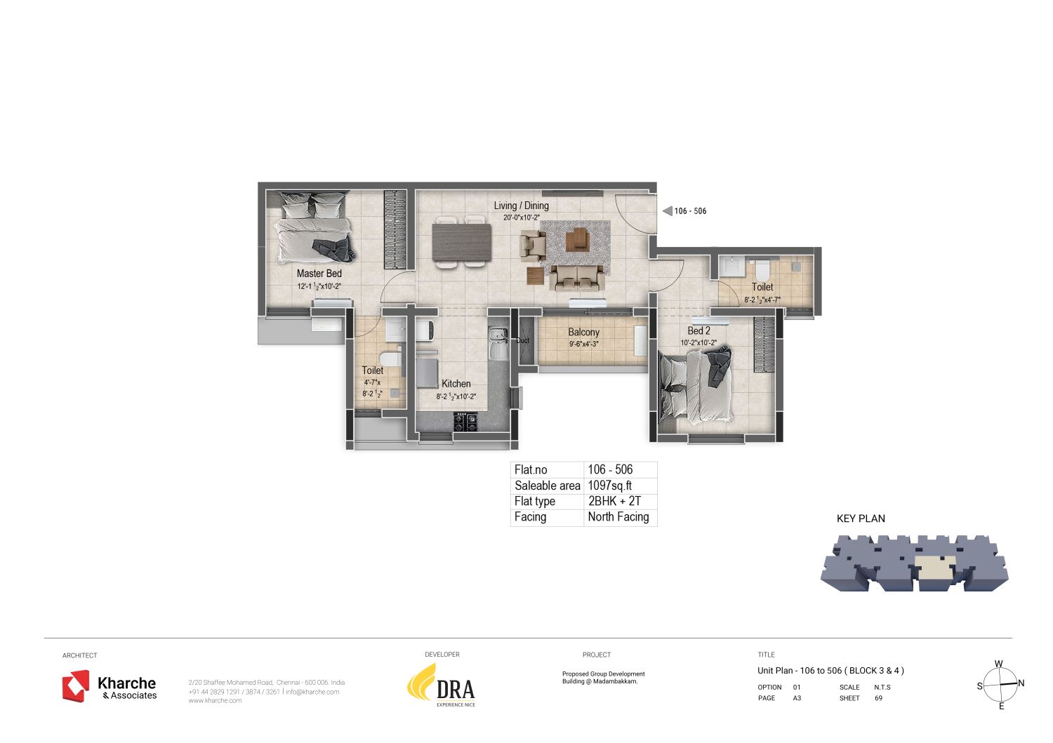 1097 2 BHK DRA CLOVER